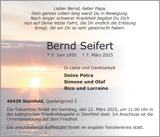 Anzeige von Bernd Seifert von OM-Medien