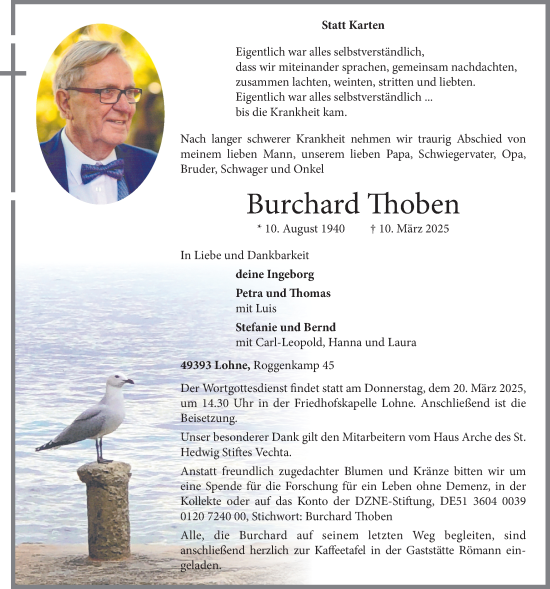 Anzeige von Burchard Thoben von OM-Medien