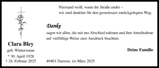 Anzeige von Clara Bley von OM-Medien