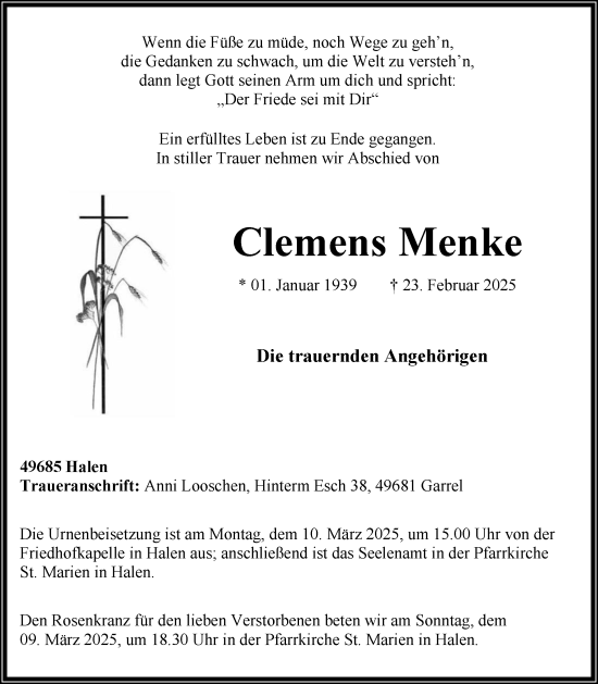 Anzeige von Clemens Menke von OM-Medien