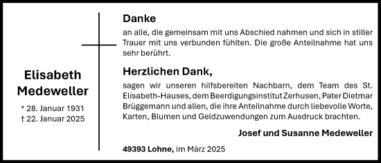 Anzeige von Elisabeth Medeweller von OM-Medien