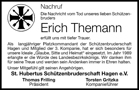 Anzeige von Erich Themann von OM-Medien