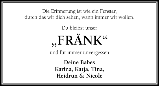 Anzeige von Frank Runnebaum von OM-Medien