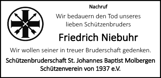 Anzeige von Friedrich Niebuhr von OM-Medien