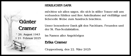 Anzeige von Günter Cramer von OM-Medien