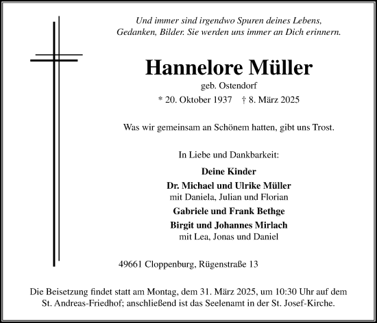 Anzeige von Hannelore Müller von OM-Medien