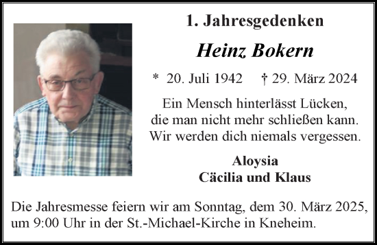 Anzeige von Heinz Bokern von OM-Medien