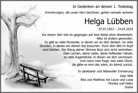 Anzeige von Helga Lübben von OM-Medien
