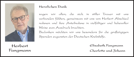Anzeige von Herbert Fangmann von OM-Medien