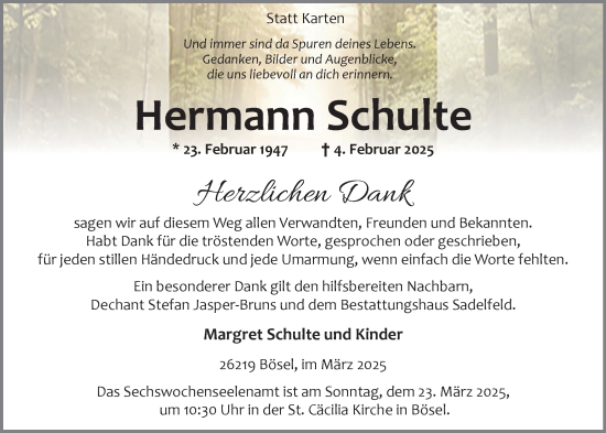 Anzeige von Hermann Schulte von OM-Medien