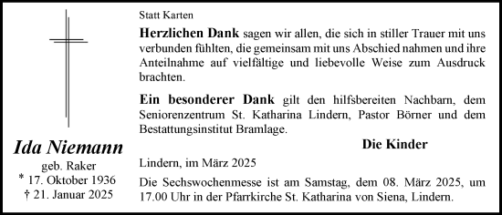 Anzeige von Ida Niemann von OM-Medien