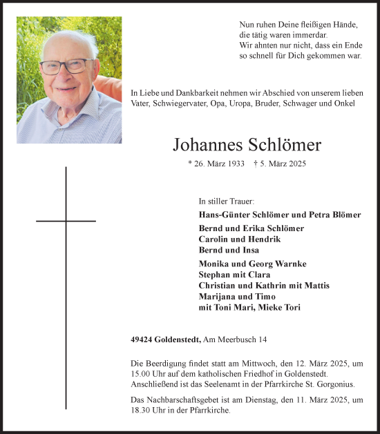 Anzeige von Johannes Schlömer von OM-Medien