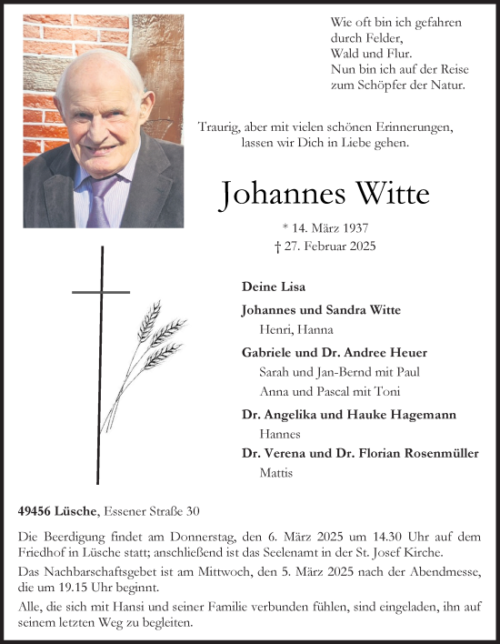 Anzeige von Johannes Witte von OM-Medien