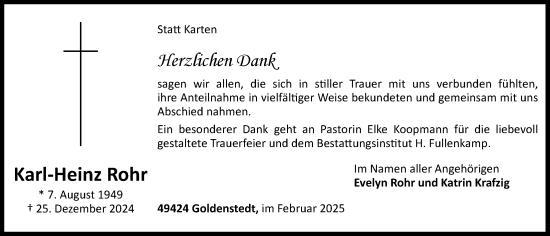 Anzeige von Karl-Heinz Rohr von OM-Medien