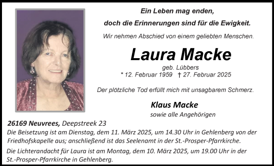 Anzeige von Laura Macke von OM-Medien