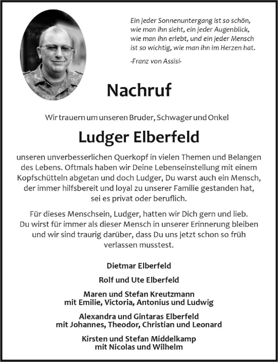 Anzeige von Ludger Elberfeld von OM-Medien
