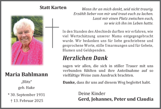 Anzeige von Maria Bahlmann von OM-Medien