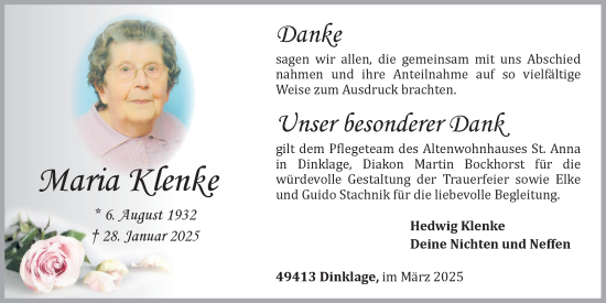 Anzeige von Maria Klenke von OM-Medien