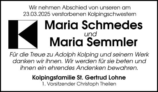 Anzeige von Maria Schmedes von OM-Medien