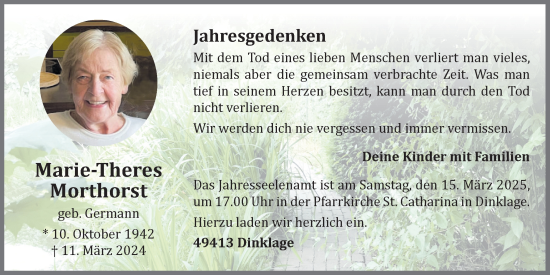 Anzeige von Marie-Theres Morthorst von OM-Medien
