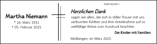 Anzeige von Martha Niemann von OM-Medien