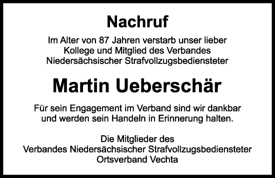 Anzeige von Martin Ueberschär von OM-Medien