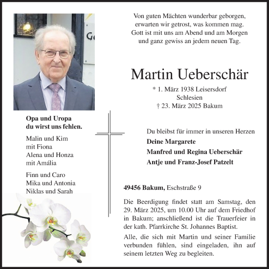 Anzeige von Martin Ueberschär von OM-Medien