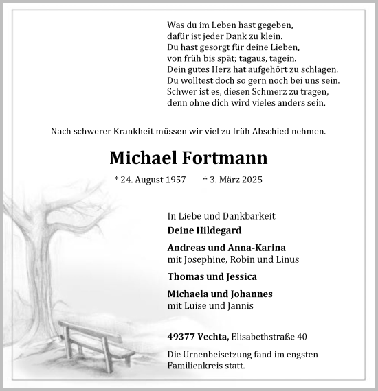 Anzeige von Michael Fortmann von OM-Medien