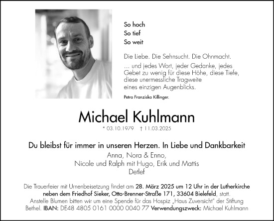 Anzeige von Michael Kuhlmann von OM-Medien