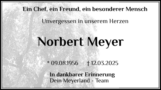 Anzeige von Norbert Meyer von OM-Medien