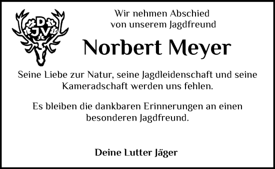 Anzeige von Norbert Meyer von OM-Medien