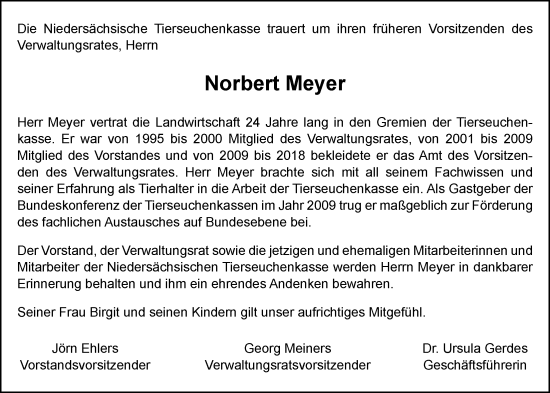 Anzeige von Norbert Meyer von OM-Medien