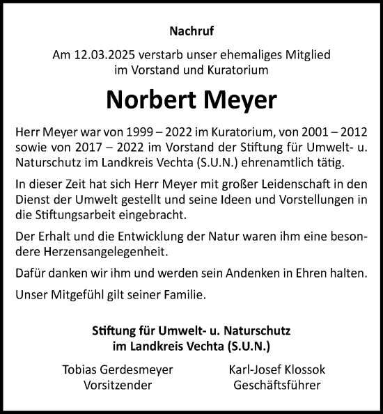 Anzeige von Norbert Meyer von OM-Medien