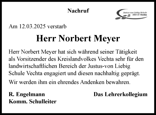 Anzeige von Norbert Meyer von OM-Medien