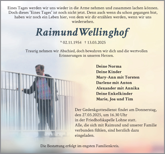 Anzeige von Raimund Wellinghof von OM-Medien