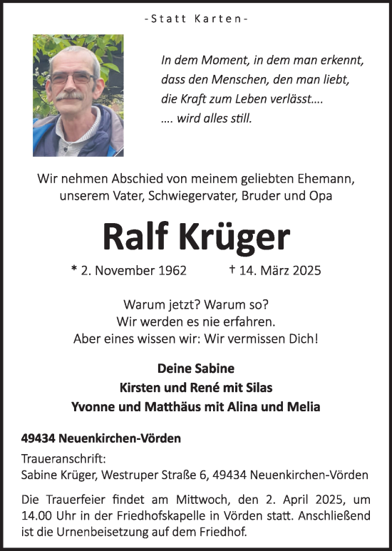 Anzeige von Ralf Krüger von OM-Medien
