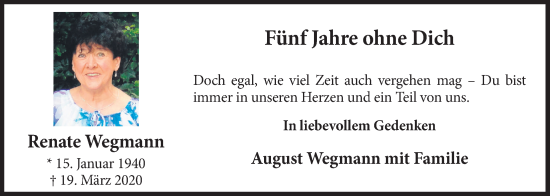 Anzeige von Renate Wegmann von OM-Medien
