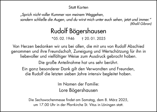 Anzeige von Rudolf Bögershausen von OM-Medien