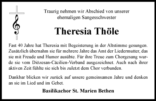Anzeige von Theresia Thöle von OM-Medien