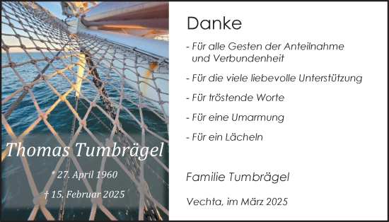 Anzeige von Thomas Tumbrägel von OM-Medien