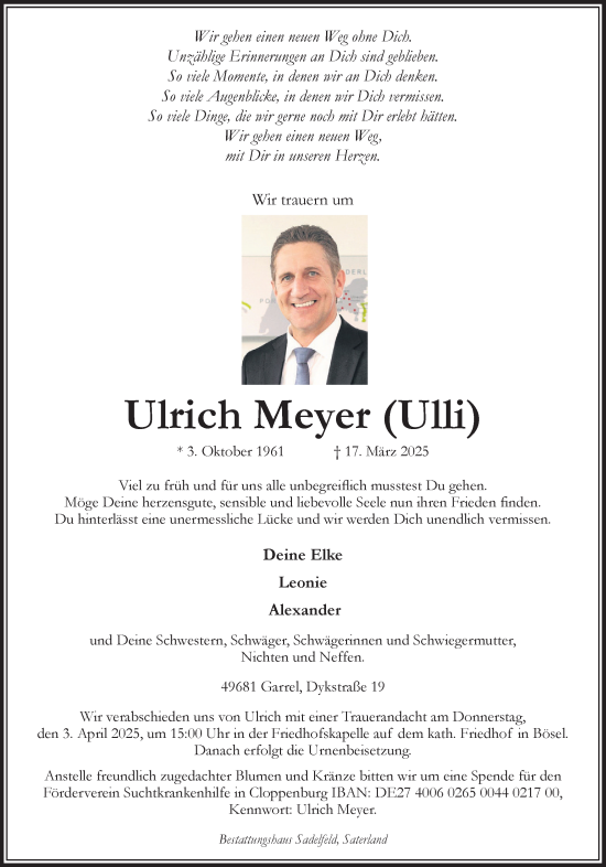 Anzeige von Ulrich Meyer von OM-Medien