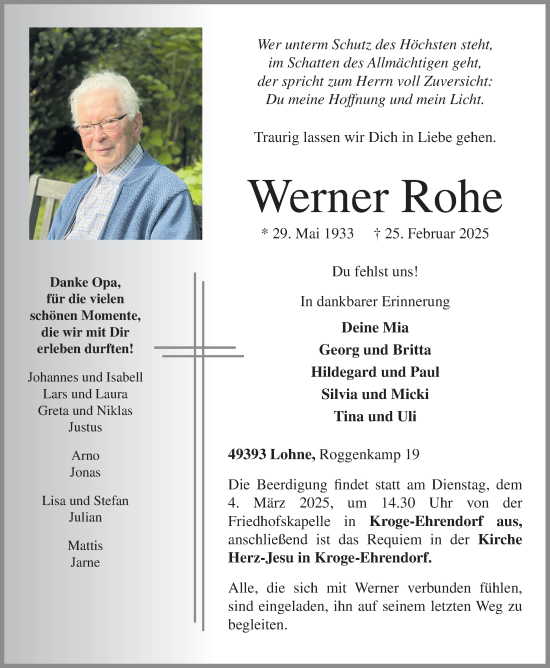 Anzeige von Werner Rohe von OM-Medien