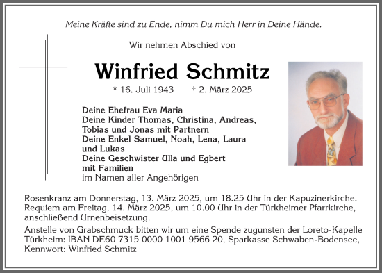 Anzeige von Winfried Schmitz von OM-Medien