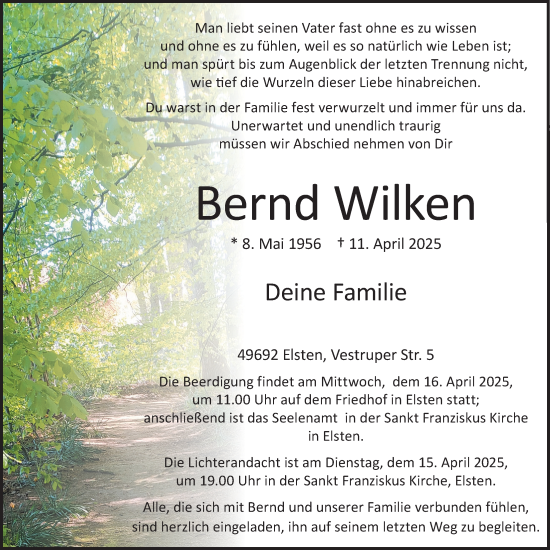 Anzeige von Bernd Wilken von OM-Medien