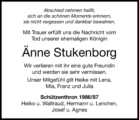 Anzeige von Änne Stukenborg von OM-Medien