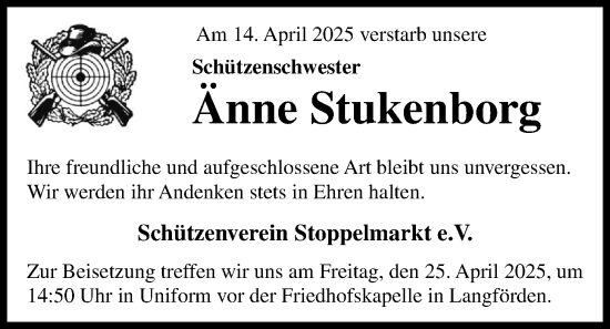 Anzeige von Änne Stukenborg von OM-Medien