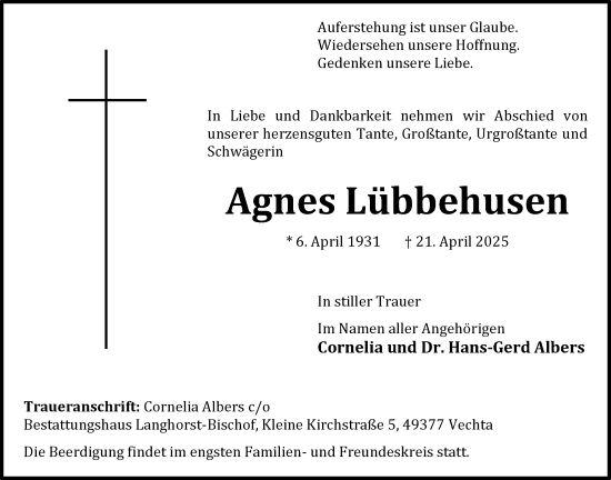 Anzeige von Agnes Lübbehusen von OM-Medien