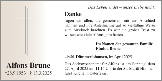 Anzeige von Alfons Brune von OM-Medien