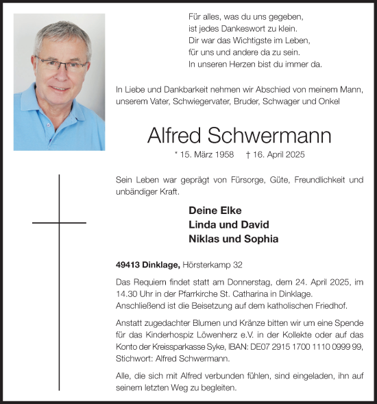 Anzeige von Alfred Schwermann von OM-Medien