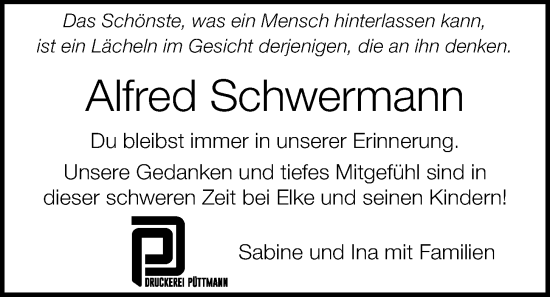 Anzeige von Alfred Schwermann von OM-Medien